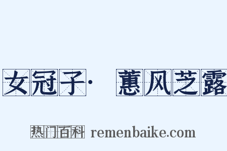 女冠子·蕙风芝露是什么意思的图片